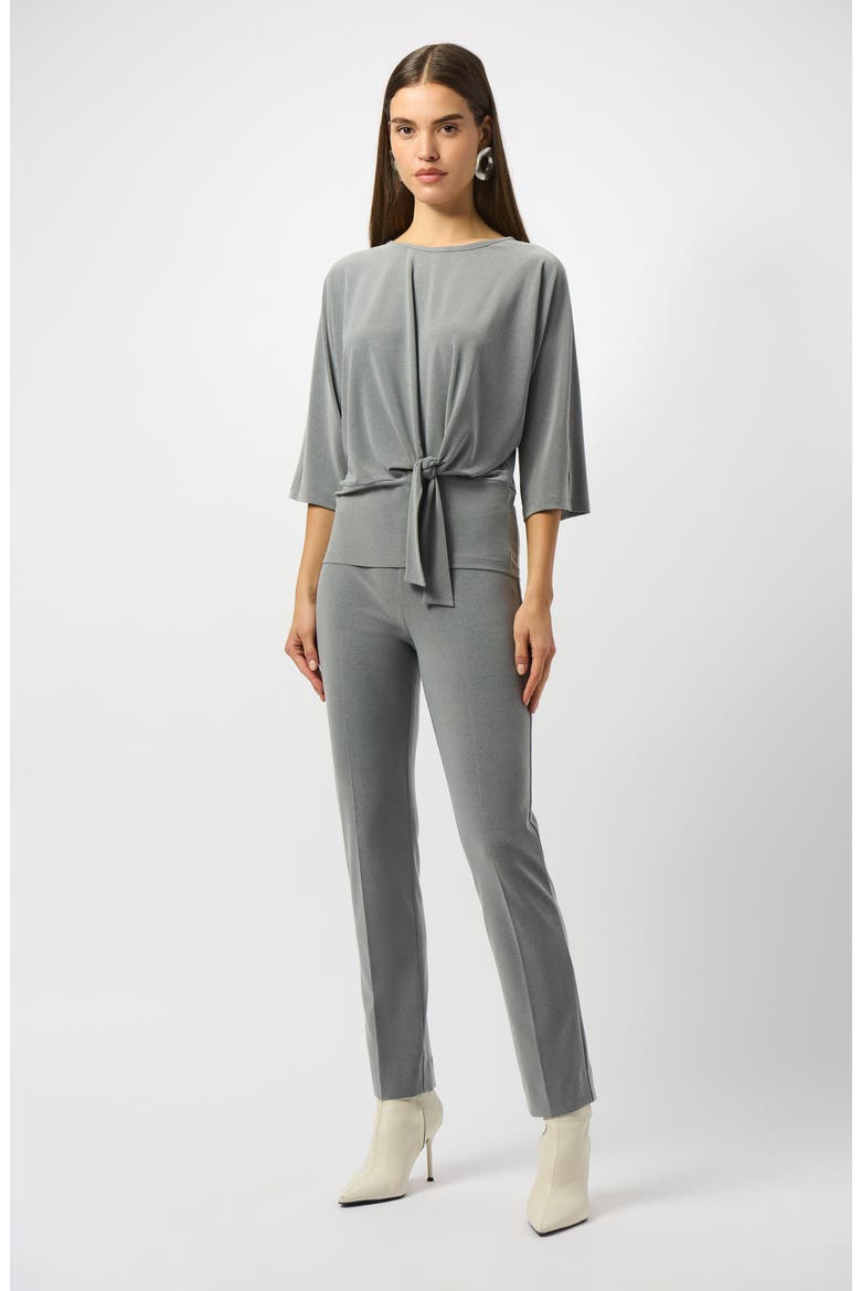 Melange Twist Hem Silky Knit Boxy Top, Alternate, color, GREY MELANGE