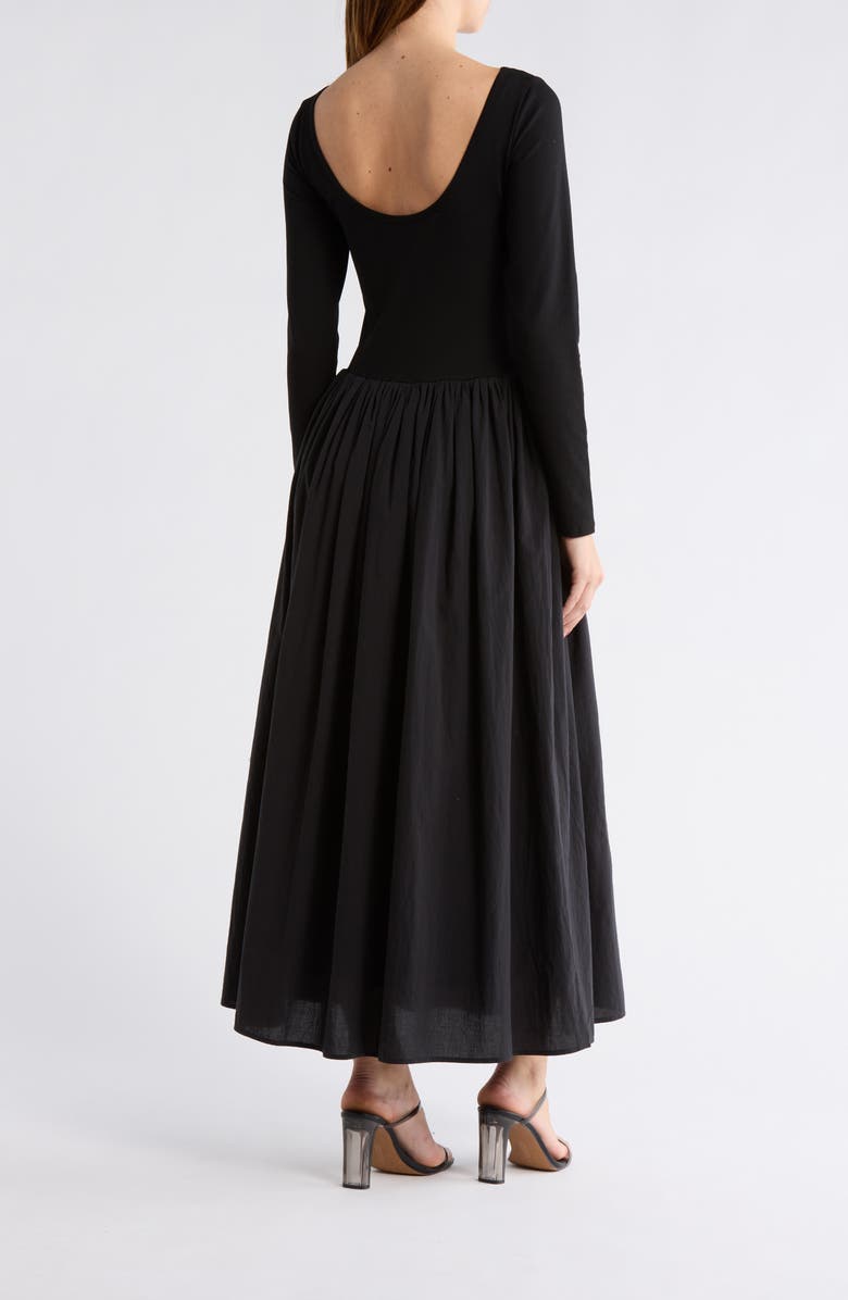 WAYF Colorblock Long Sleeve Dress, Alternate, color, Black