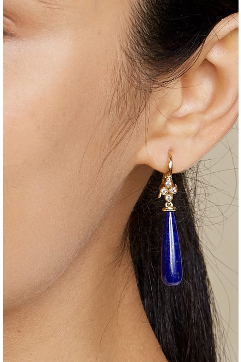 Long Drop Earrings, Alternate, color, Lapis Lazuli