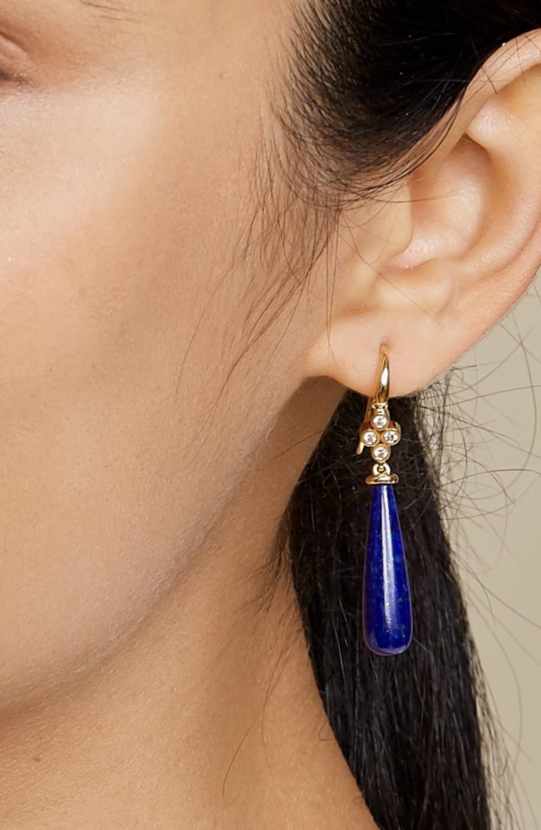SYNA Long Drop Earrings, Alternate, color, Lapis Lazuli