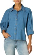 Wit & Wisdom Peplum Denim Shirt