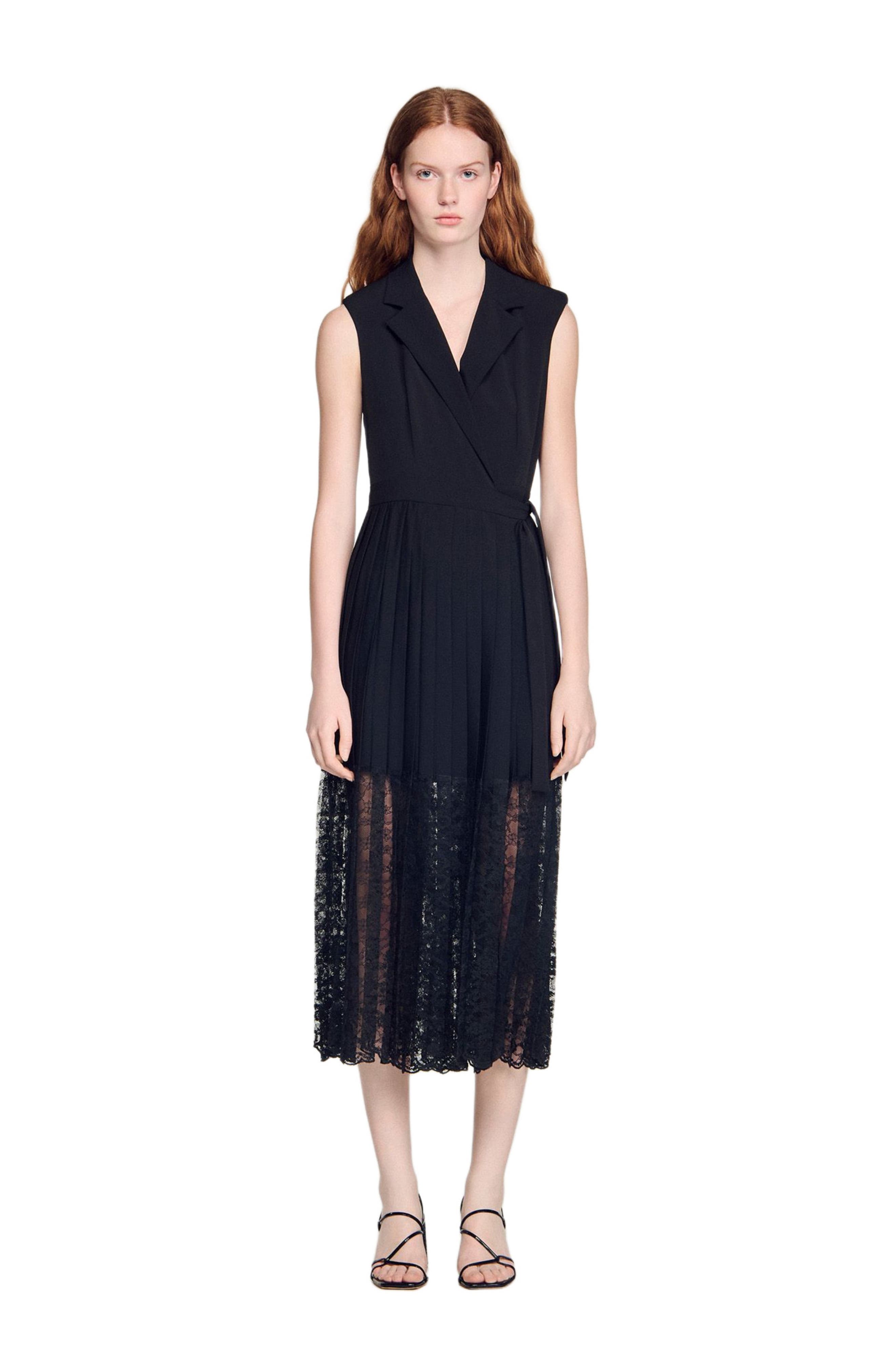 Lace collar maxi dress