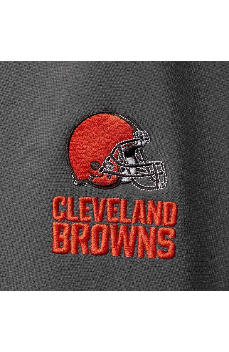 DUNBROOKE Men's Dunbrooke Charcoal Cleveland Browns Circle Archer Softshell Full-Zip Vest, Alternate, color, Charcoal