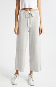 ATM Anthony Thomas Melillo Cotton & Cashmere Rib Wide Leg Pants
