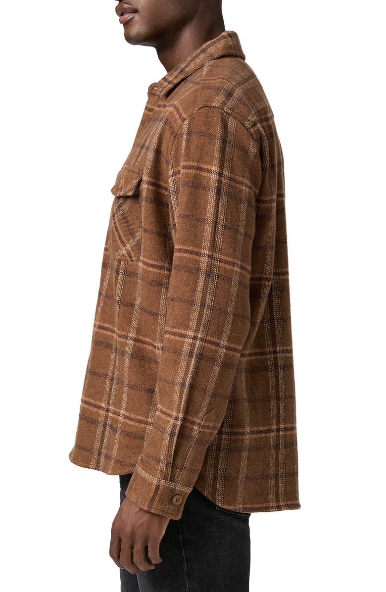 PAIGE Seymore Brushed Cotton Overshirt, Alternate, color, Dark Tobacco Plaid