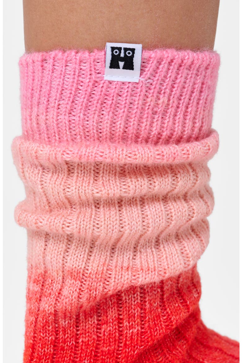 Gradient Crew Socks, Alternate, color, RED