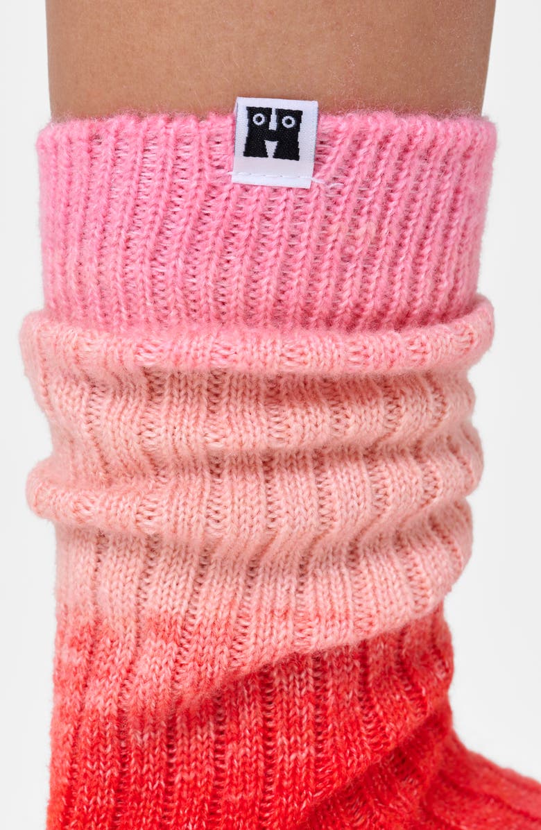 Happy Socks Gradient Crew Socks, Alternate, color, Red