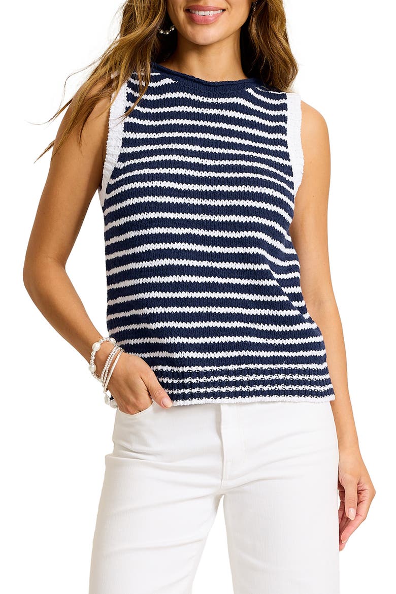 Harbor Pebble Stripe Jersey Stitch Tank, Alternate, color, COASTLINE