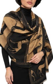 Noize Horse Print Oversized Scarf