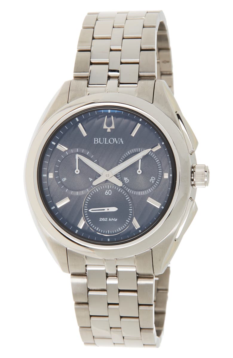 BULOVA Men's Curv Stainless Steel Quartz Watch, 39mm, Main, color, 