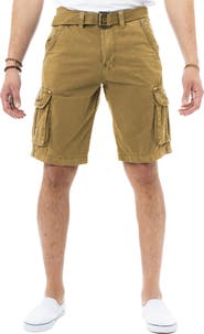 XRAY Belted Cotton Twill Cargo Shorts