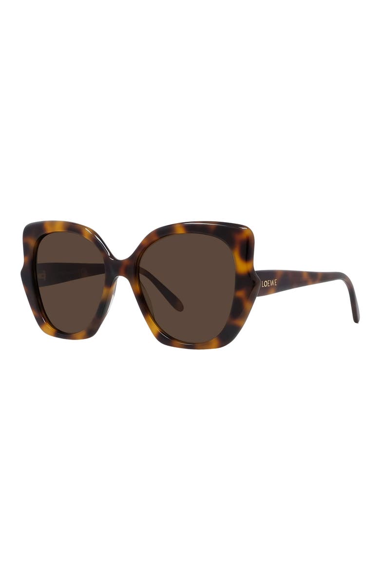 Thin 55mm Geometric Sunglasses, Alternate, color, DARK HAVANA / BROWN