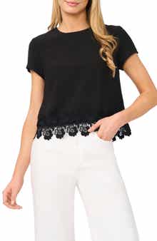 Ted Baker Issa Cap Sleeve Lace Hem Top