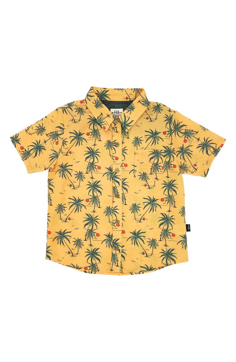 Feather 4 Arrow Sunset Tropics Short Sleeve Button-Up Shirt, Main, color,