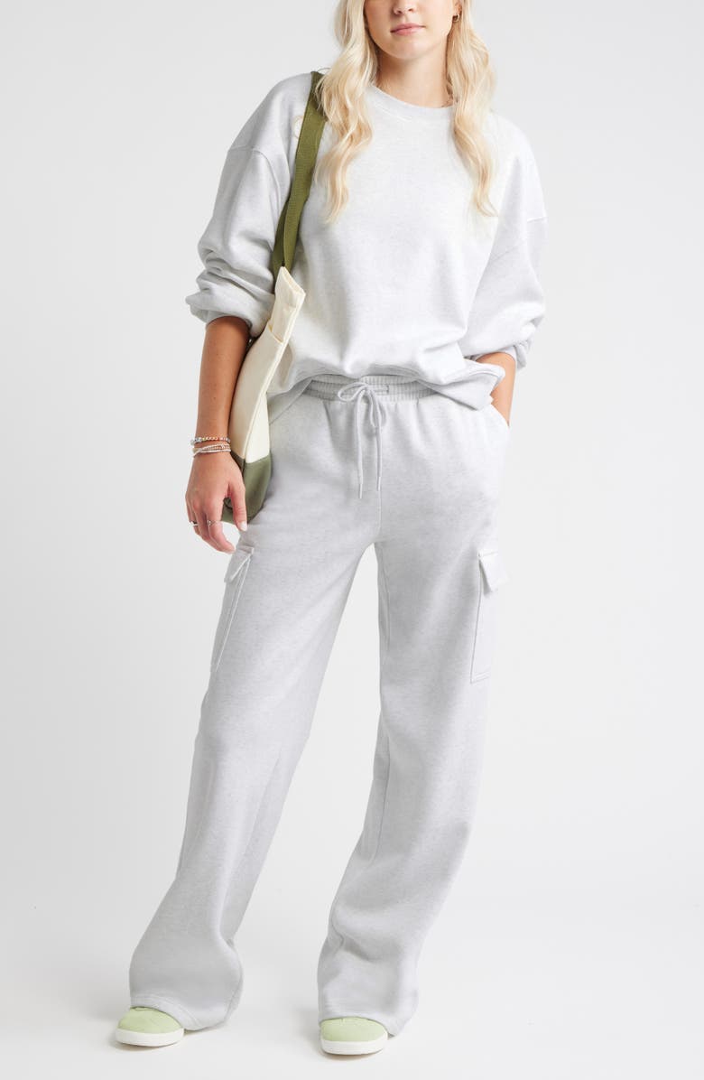 BP. Relaxed Cotton Blend Sweatshirt, Alternate, color, Grey Fog Heather