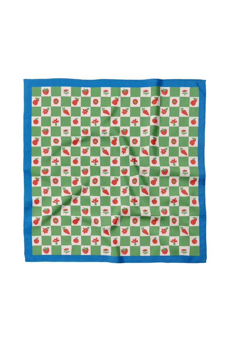 Checkers Cotton Bandana, Main, color, Green