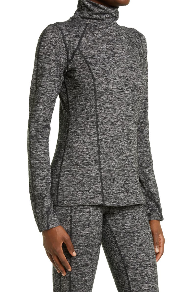 Zella Cozy Space Dye Tech Turtleneck Training Top, Alternate, color,