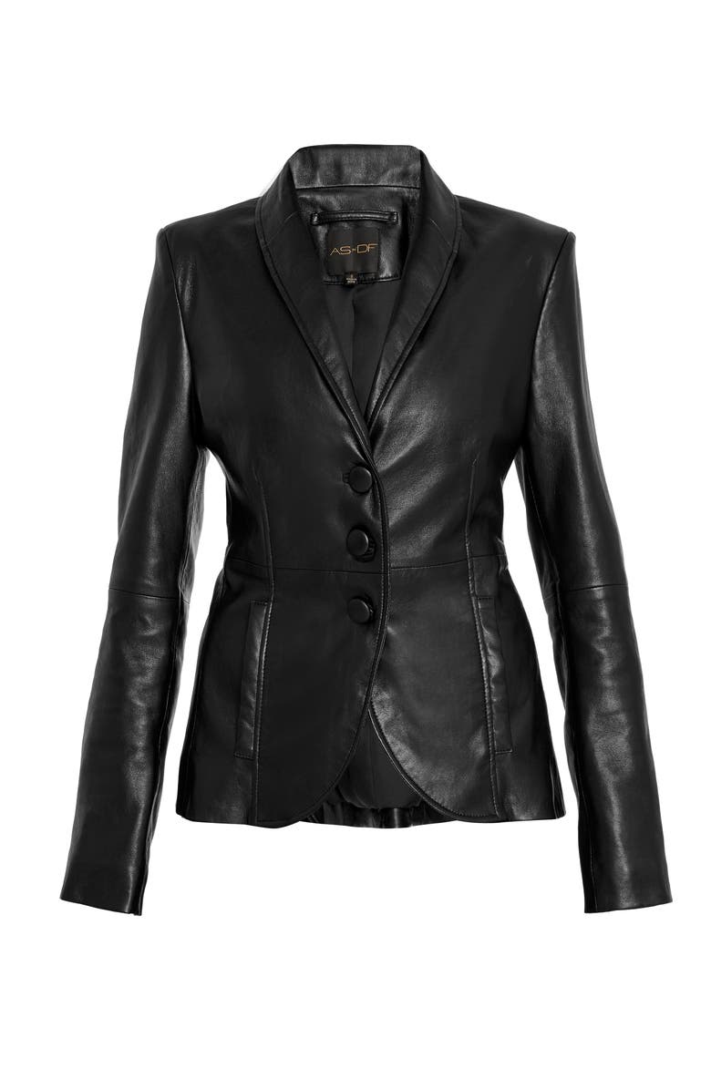 AS by DF Denise Recycled Tailored Leather Blazer, Alternate, color, 