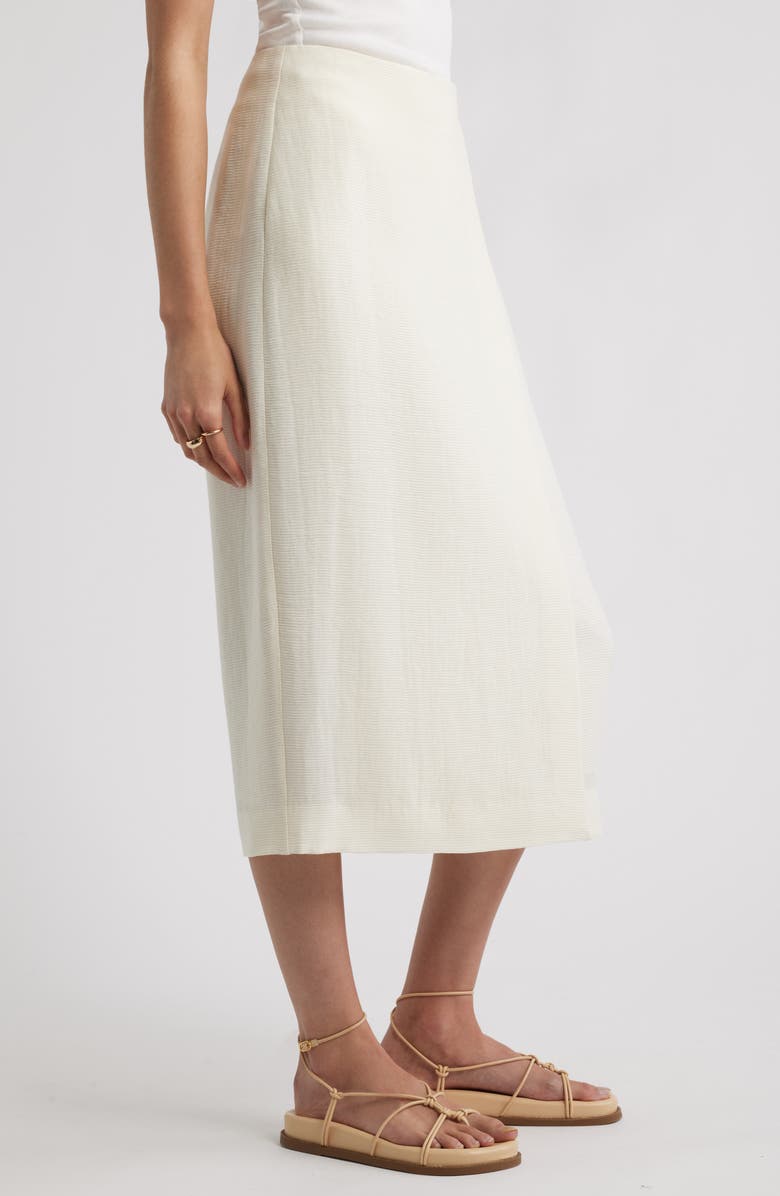 Nordstrom Textured Faux Wrap Midi Skirt, Alternate, color, Ivory Tofu