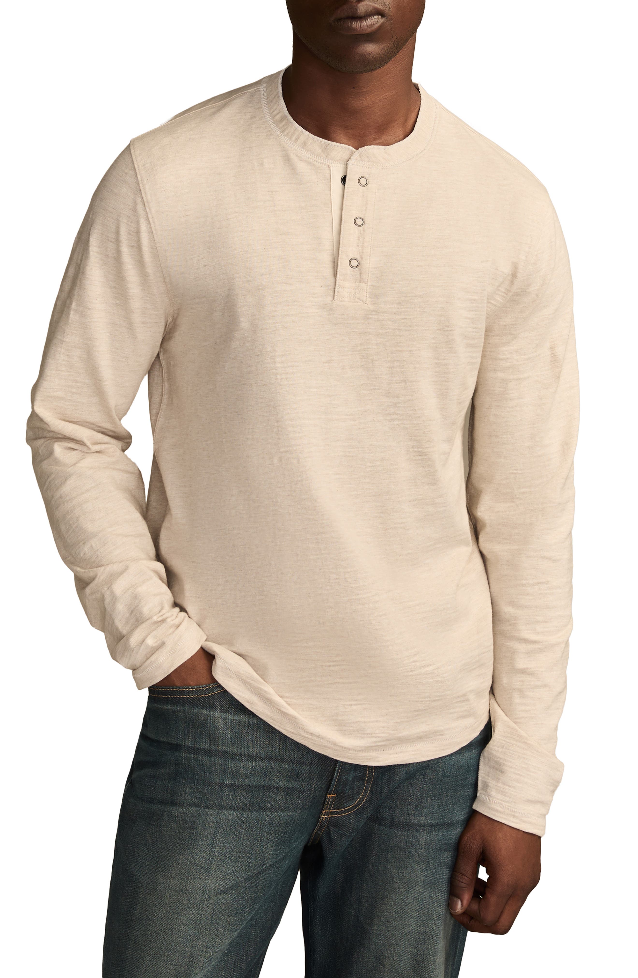 Slubbed Heather Cotton Henley - image 3