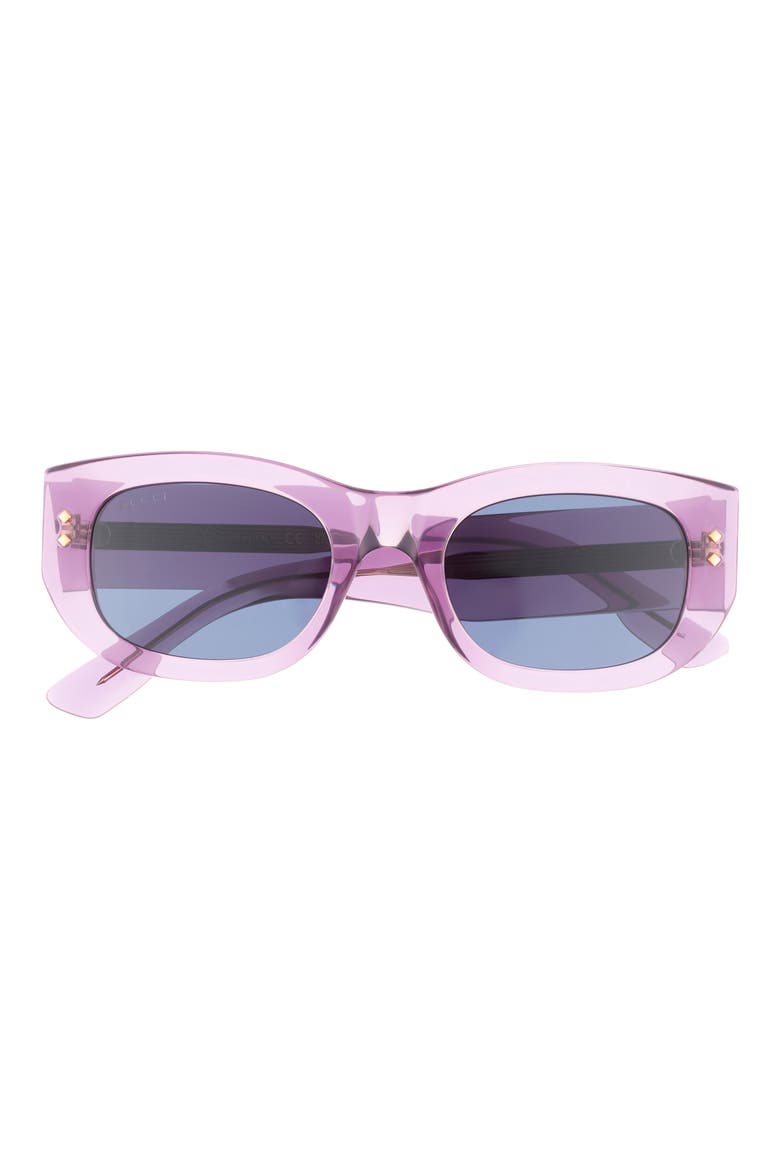 51mm Rectangle Sunglasses, Main, color, VIOLET VIOLET BLUE