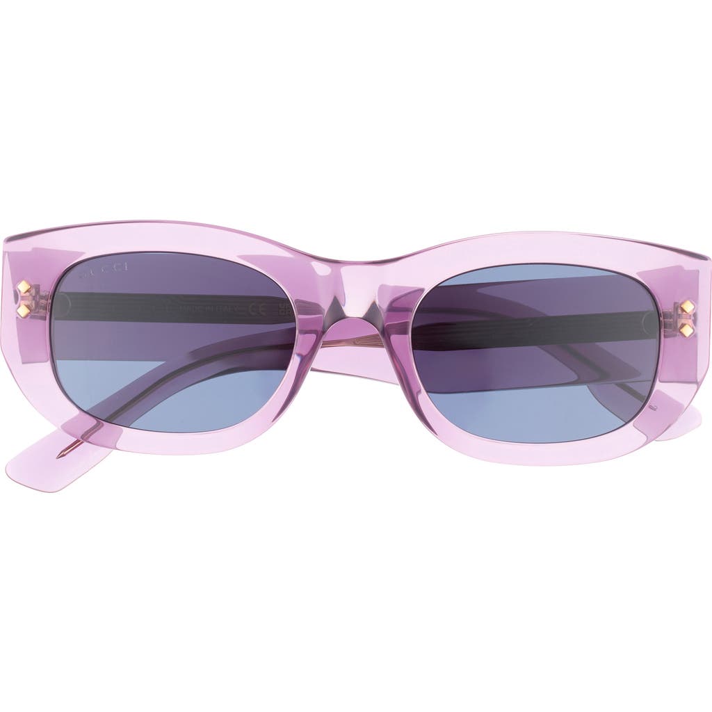 Gucci 51mm Rectangle Sunglasses In Violet Violet Blue