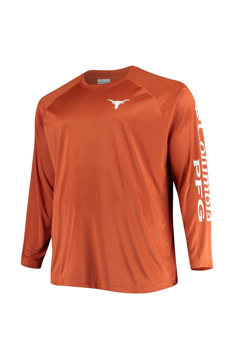 Columbia Men's Columbia Texas Orange Texas Longhorns Big & Tall Terminal Tackle Long Sleeve Omni-Shade Raglan T-Shirt, Alternate, color, 