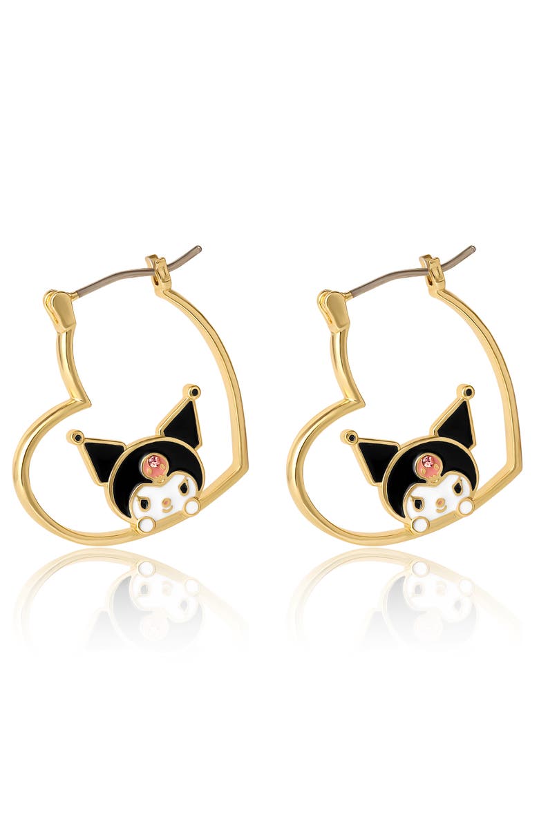 Hello Kitty Gold-Tone Flash-Plated Earrings, Alternate, color, Gold