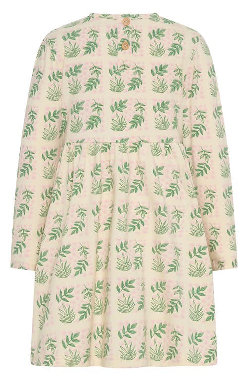 Tiny Tribe Kids' Flower Garden Long Sleeve Cotton Jersey Dress In Neutral
