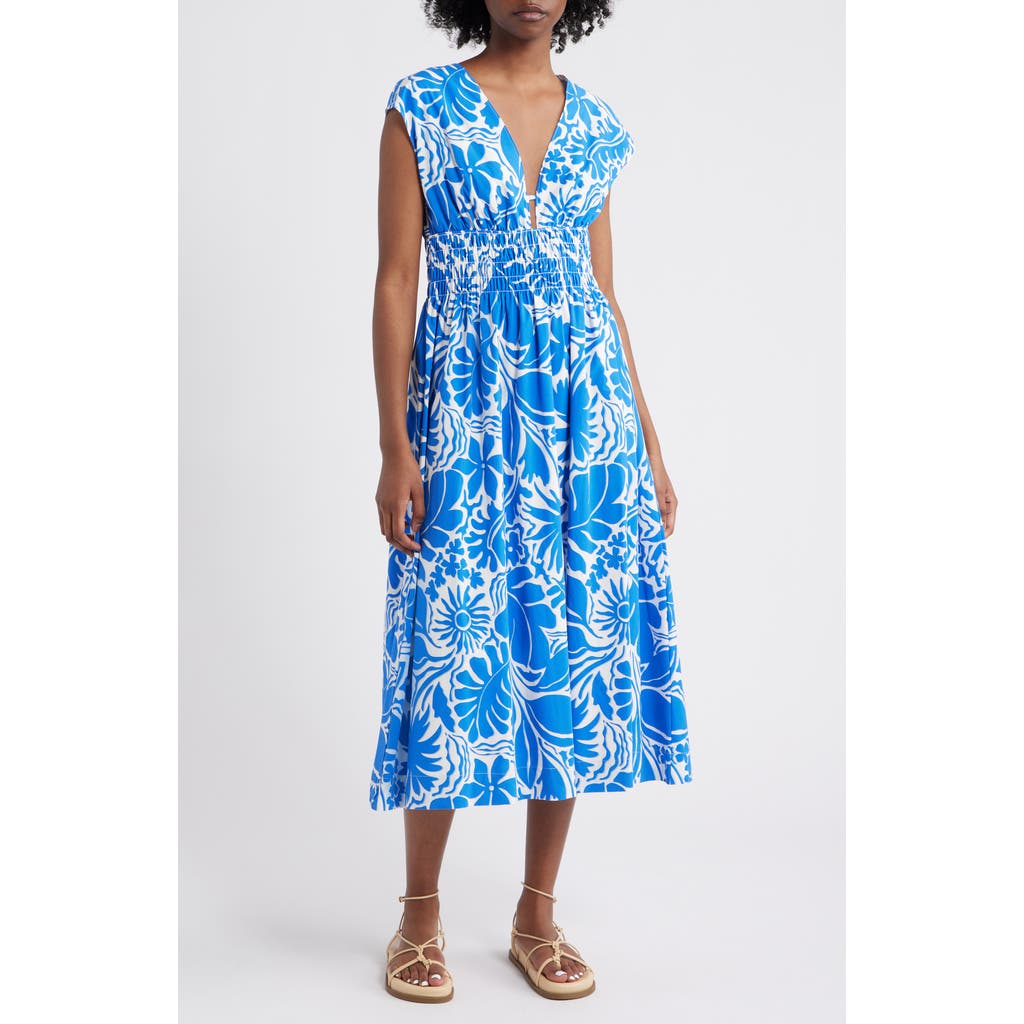 Rails Roxanne Floral-pattern Midi Dress In Blue