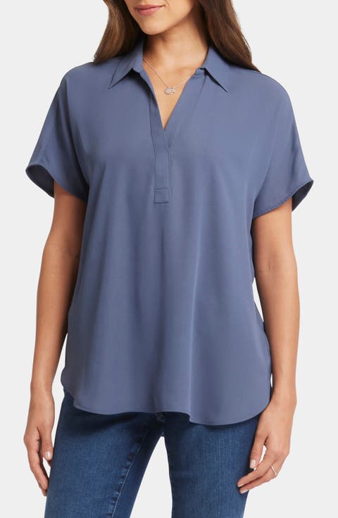 Becky Split Neck Woven Top