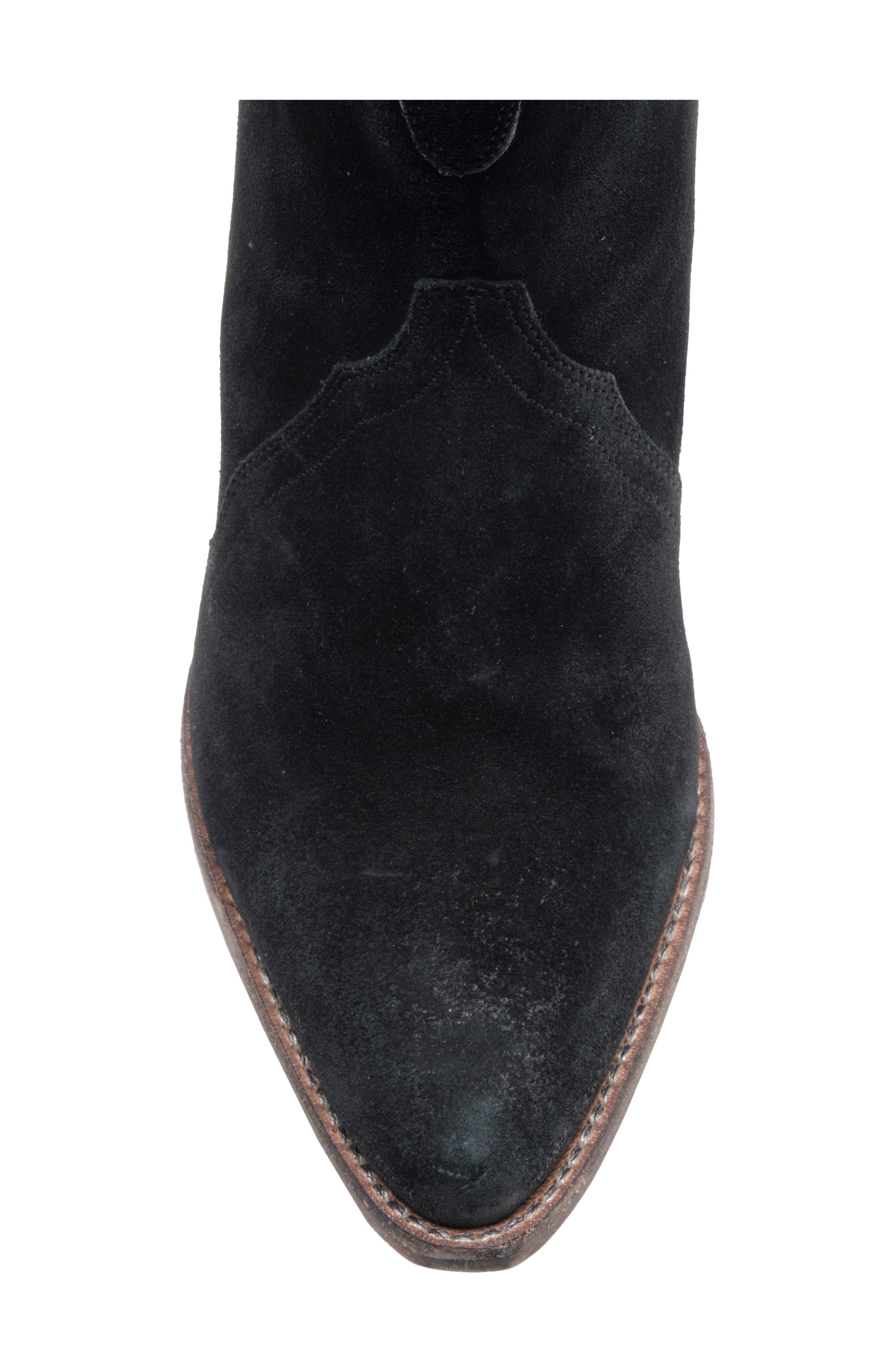 Free People New Frontier Western Bootie, Alternate, color, Black Suede