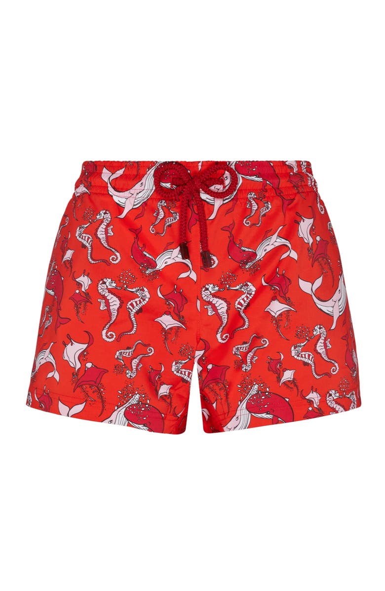 Vilebrequin Women Swim Shorts Whales Love, Main, color, Poppy Red