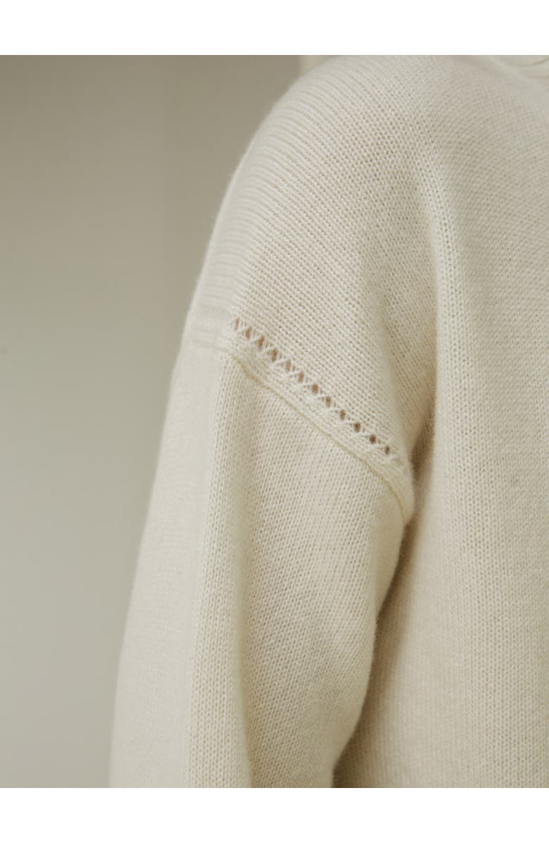 Lilysilk Turtleneck Relaxed-Fit Cashmere Sweater, Alternate, color, White