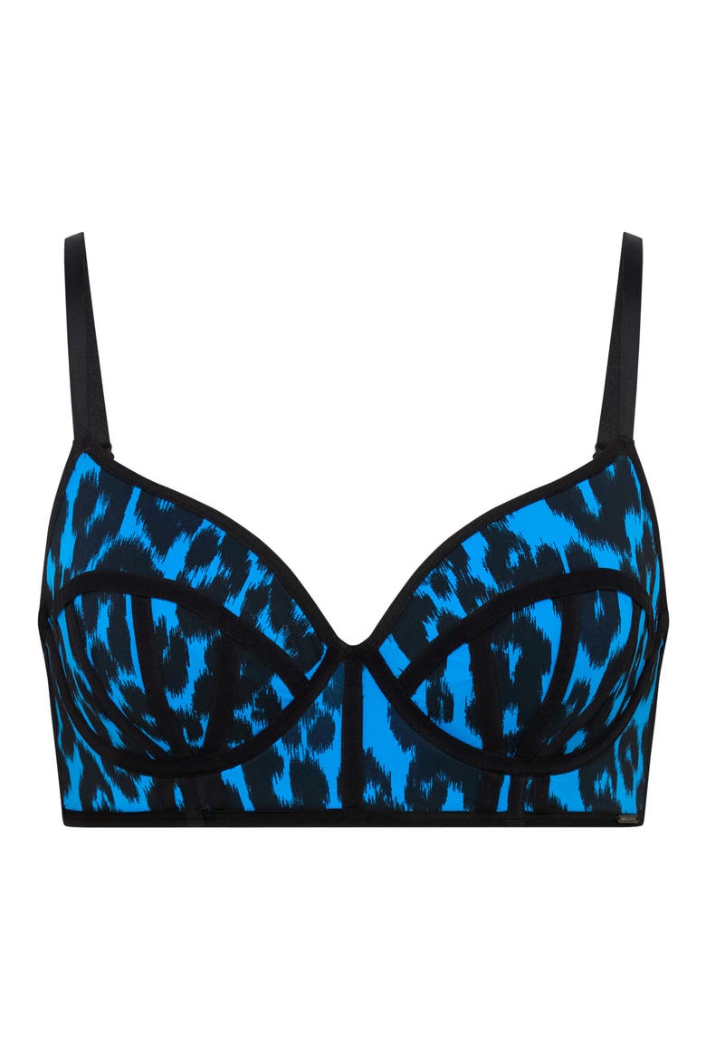 City Kitty Unlined Longline Demi Bra, Alternate, color, BLUE EUPHORIA VINTAGE