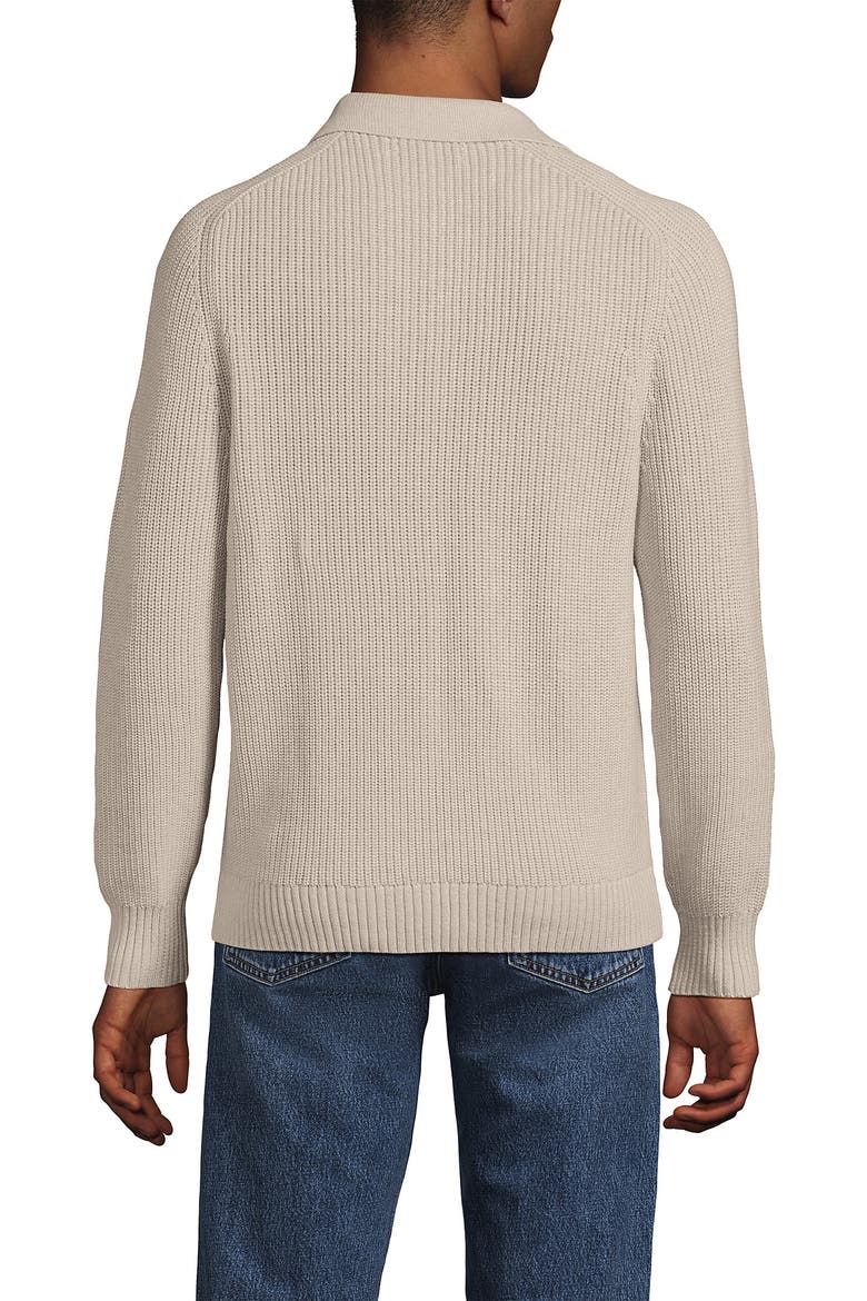Long Sleeve Drifter Polo Sweater, Alternate, color, Flax Heather