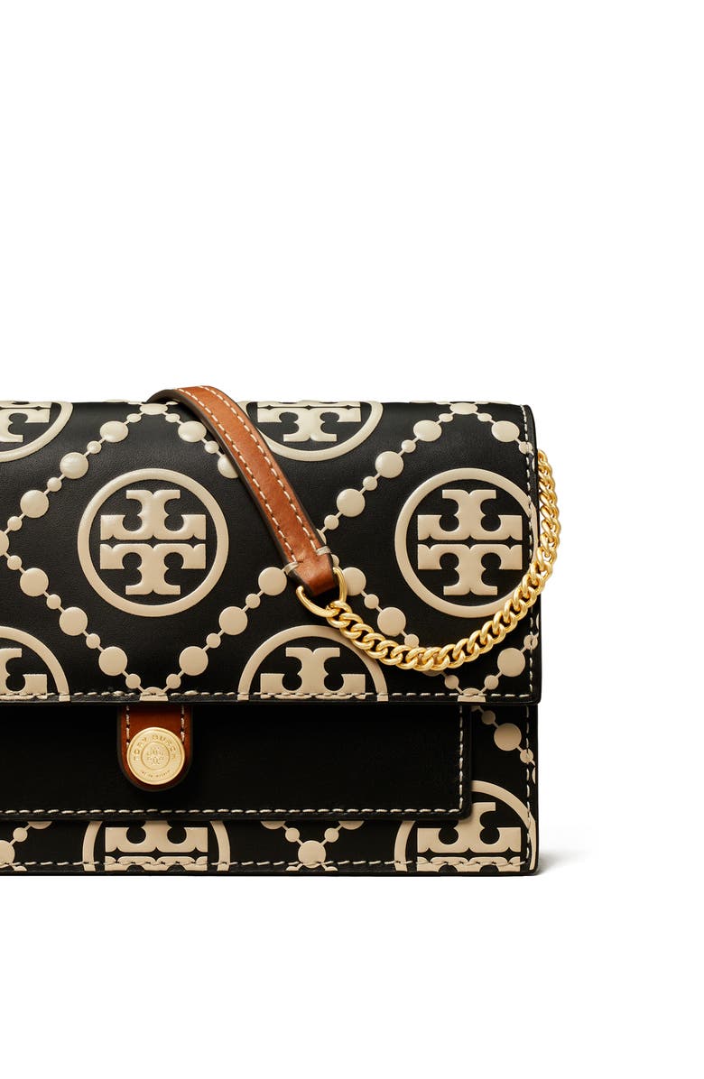 Tory Burch T Monogram Embossed Leather Wallet Crossbody, Alternate, color,