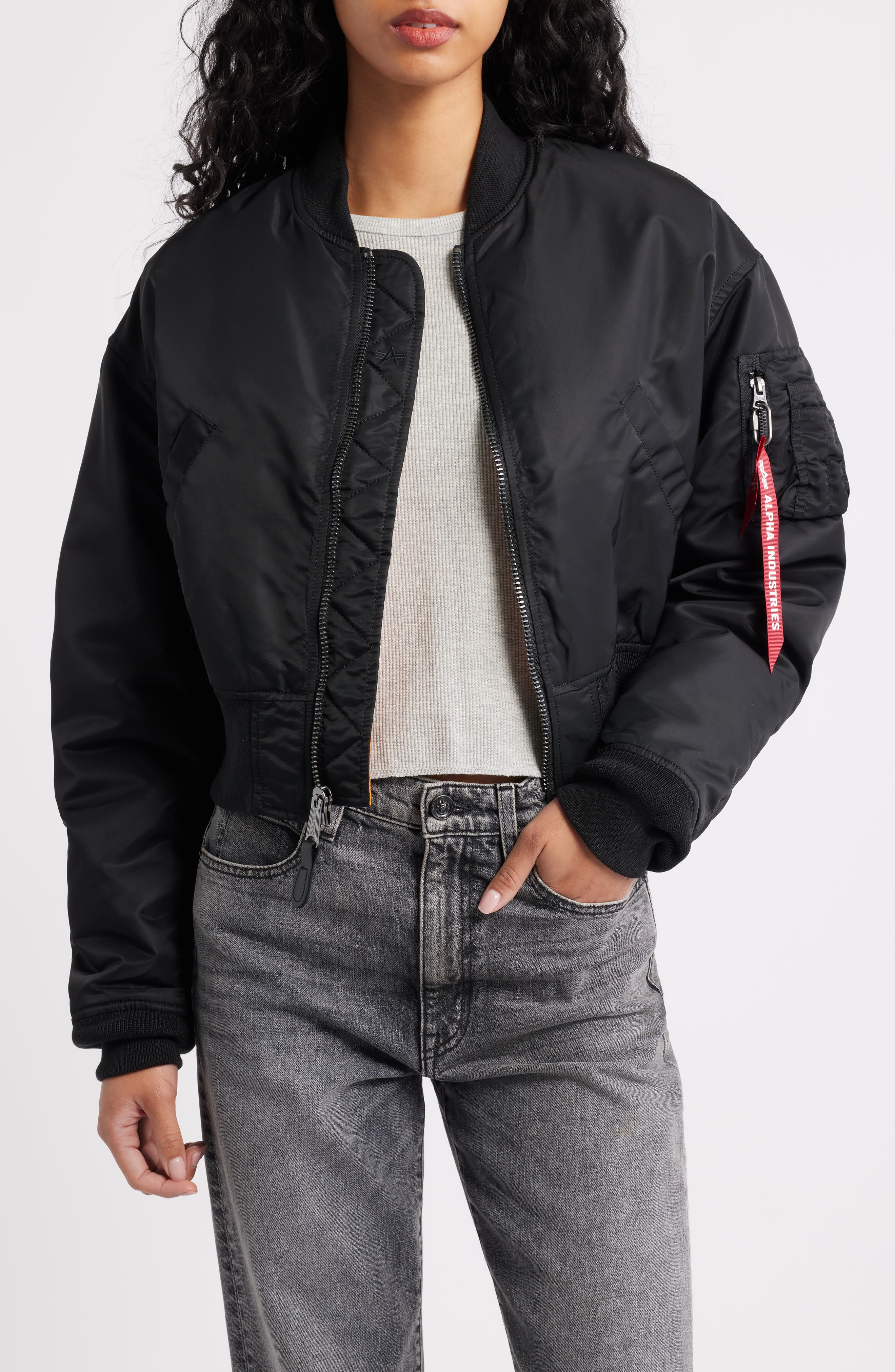 MA-1 Crop Flight Jacket (Women) | Nordstrom
