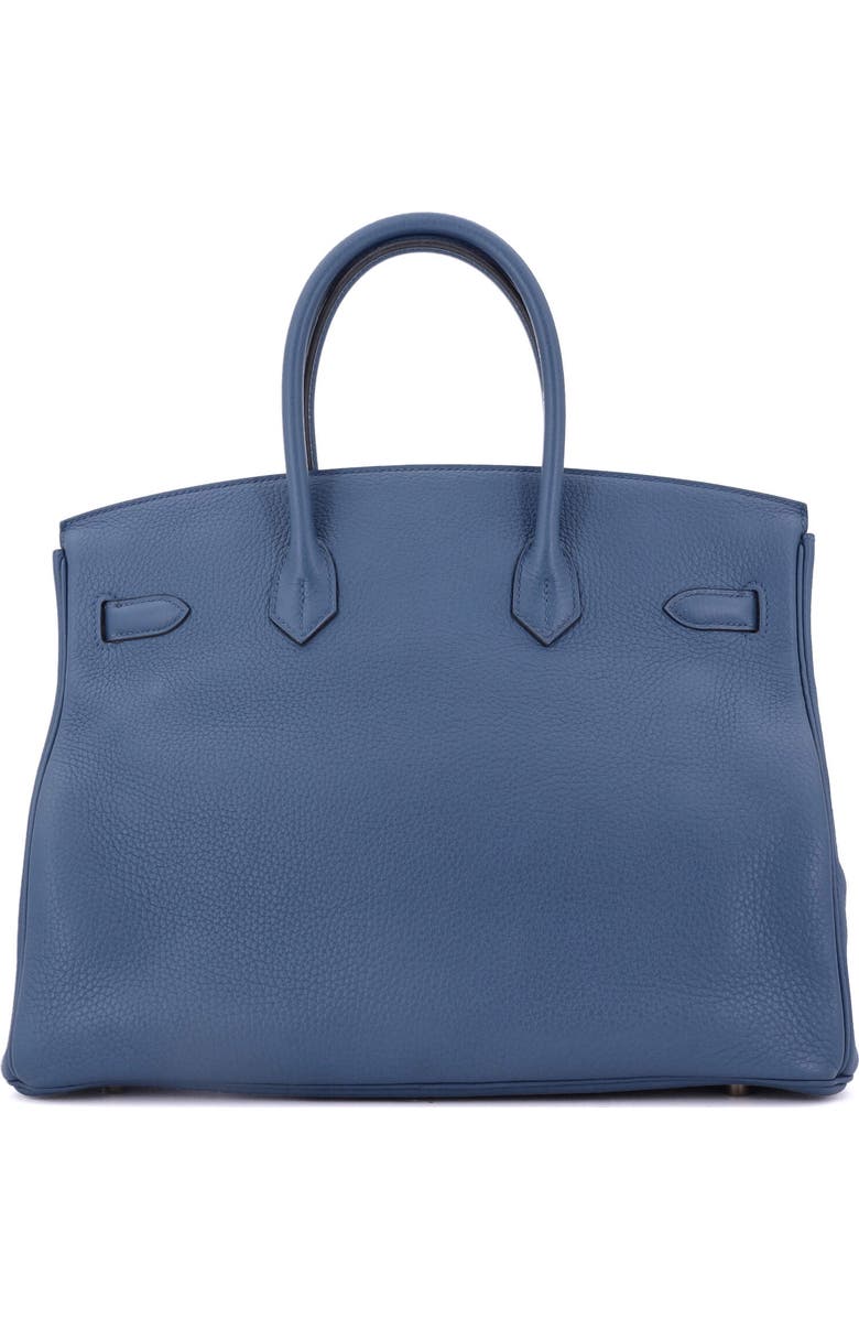 Pre-Owned Hermes Birkin Handbag Blue Clemence with Gold Hardware 35, Alternate, color, Bleu Agate