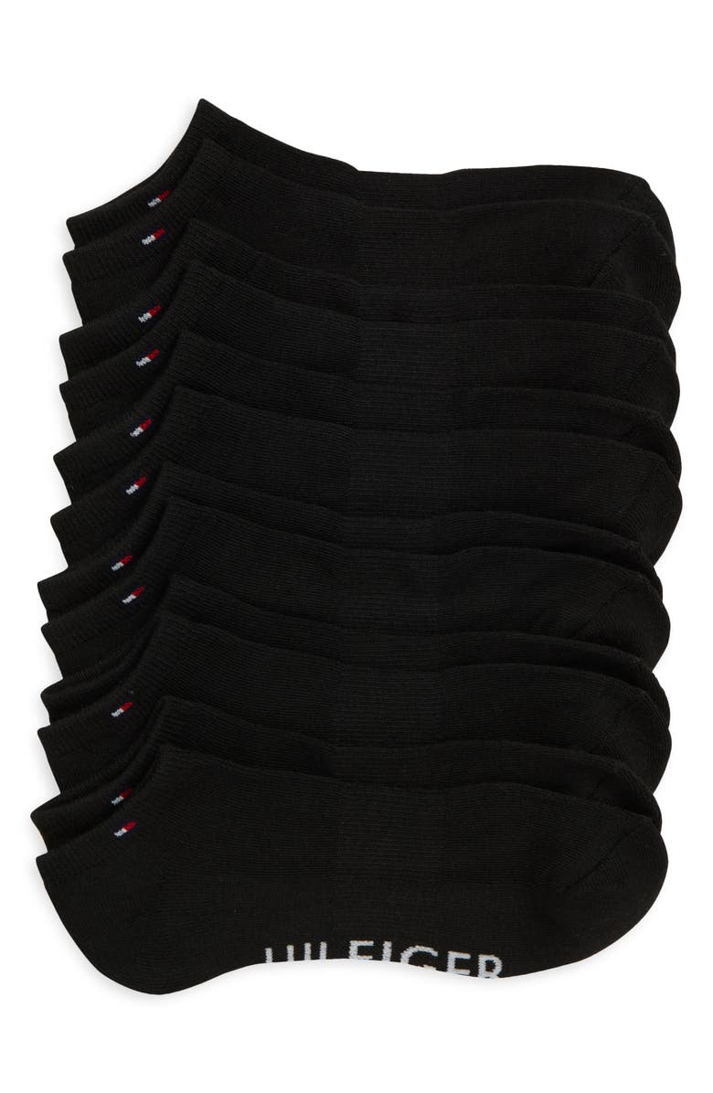 Tommy Hilfiger 6-Pack Athletic No-Show Socks, Main, color, Black