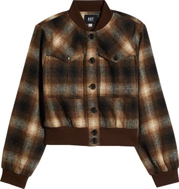 KUT from the Kloth Enley Plaid Bomber Jacket | Nordstrom