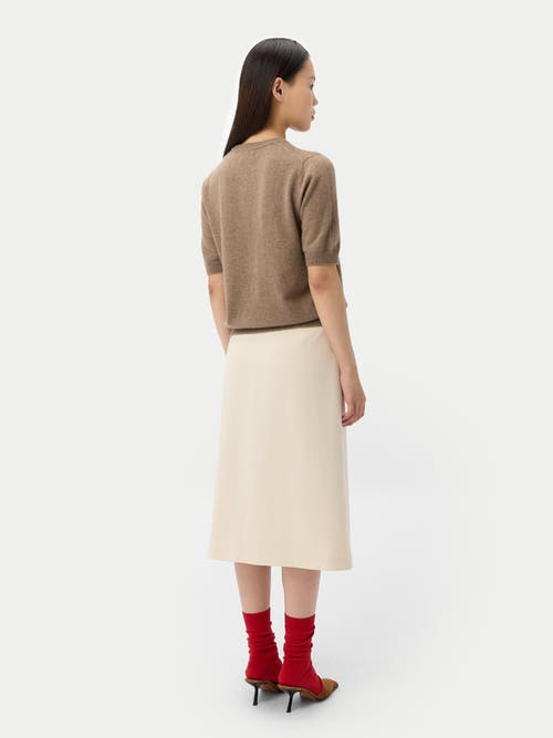 Gobi Mongolian Cashmere Elbow-length Sleeve Cashmere Sweater In Brown