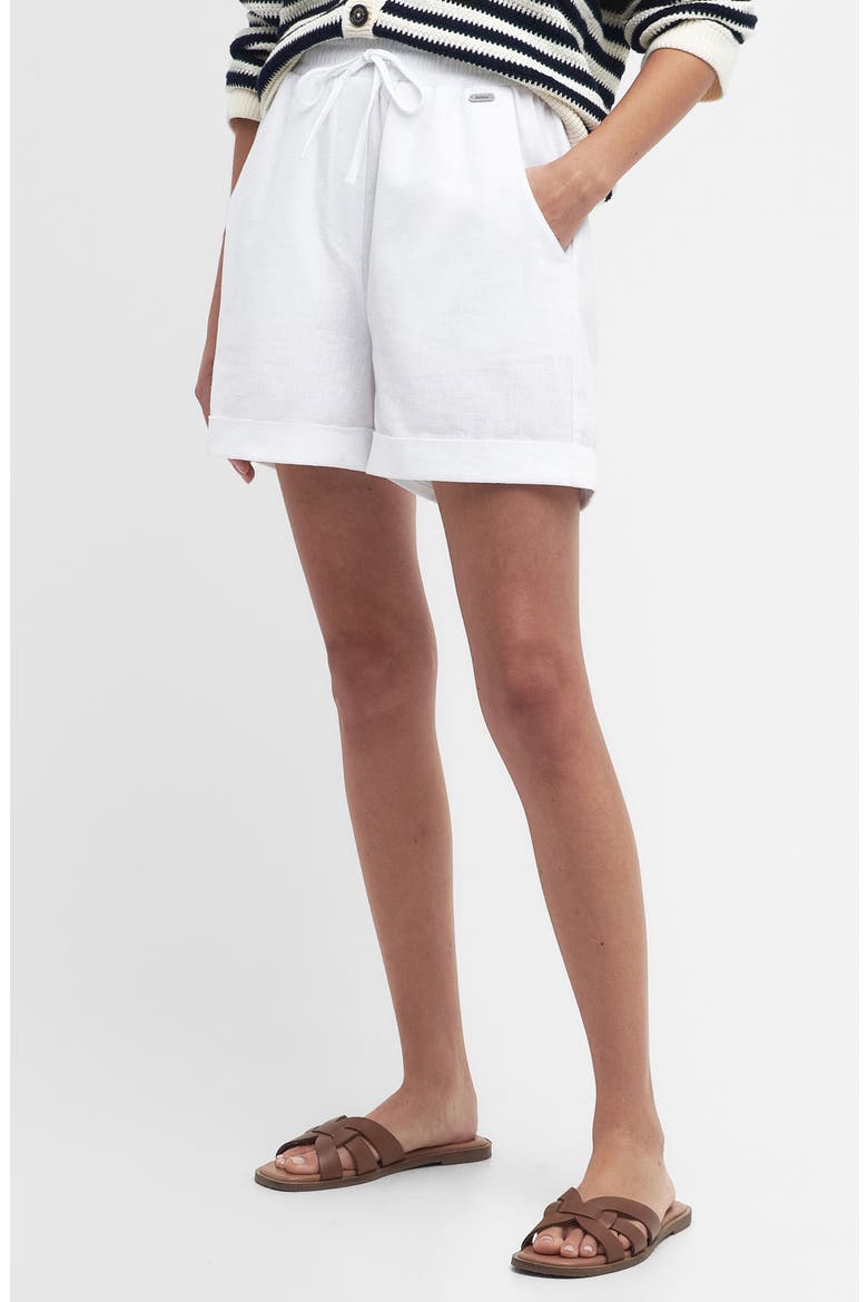 Elsden Tie Waist Shorts, Alternate, color, WHITE
