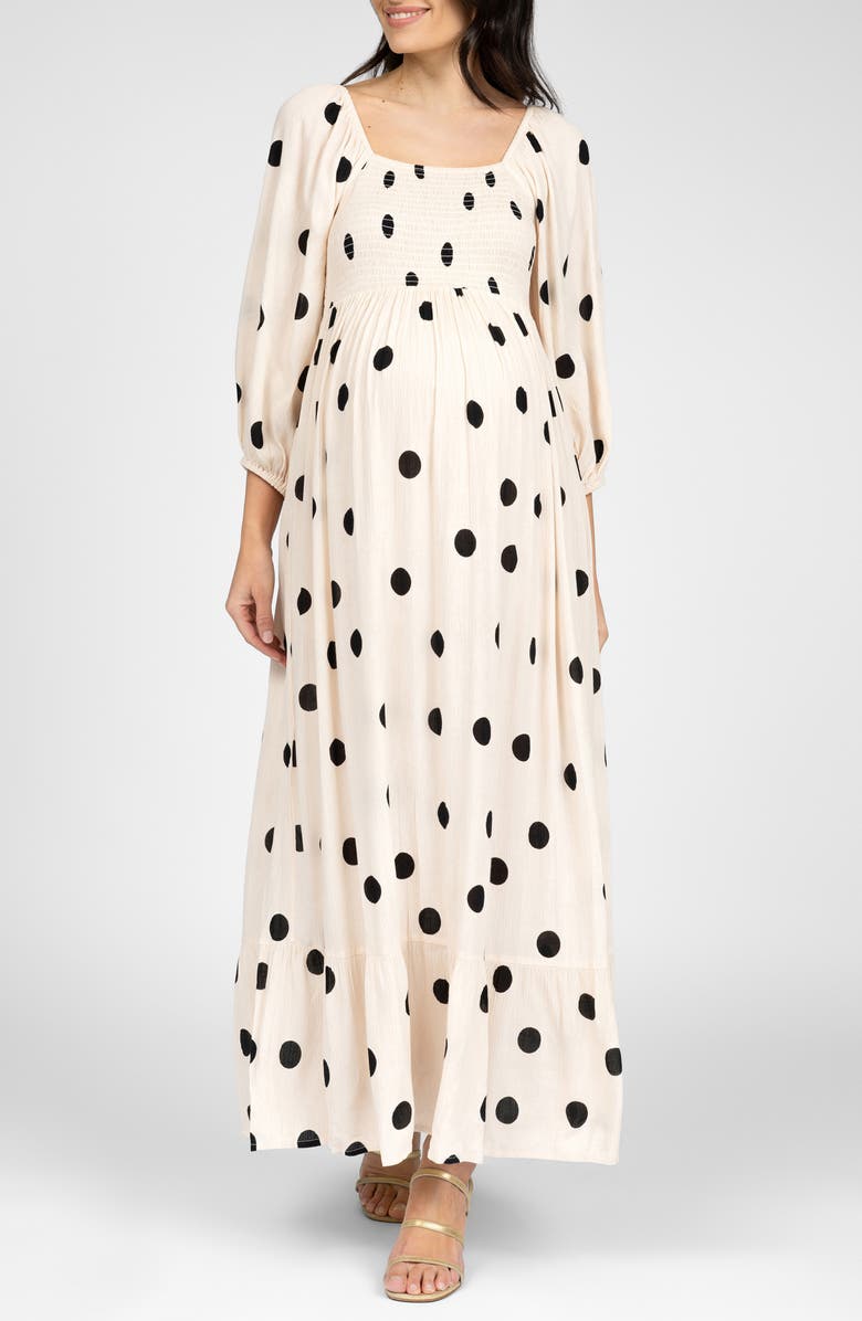 Seraphine Shirred Midi Maternity Dress, Main, color, 