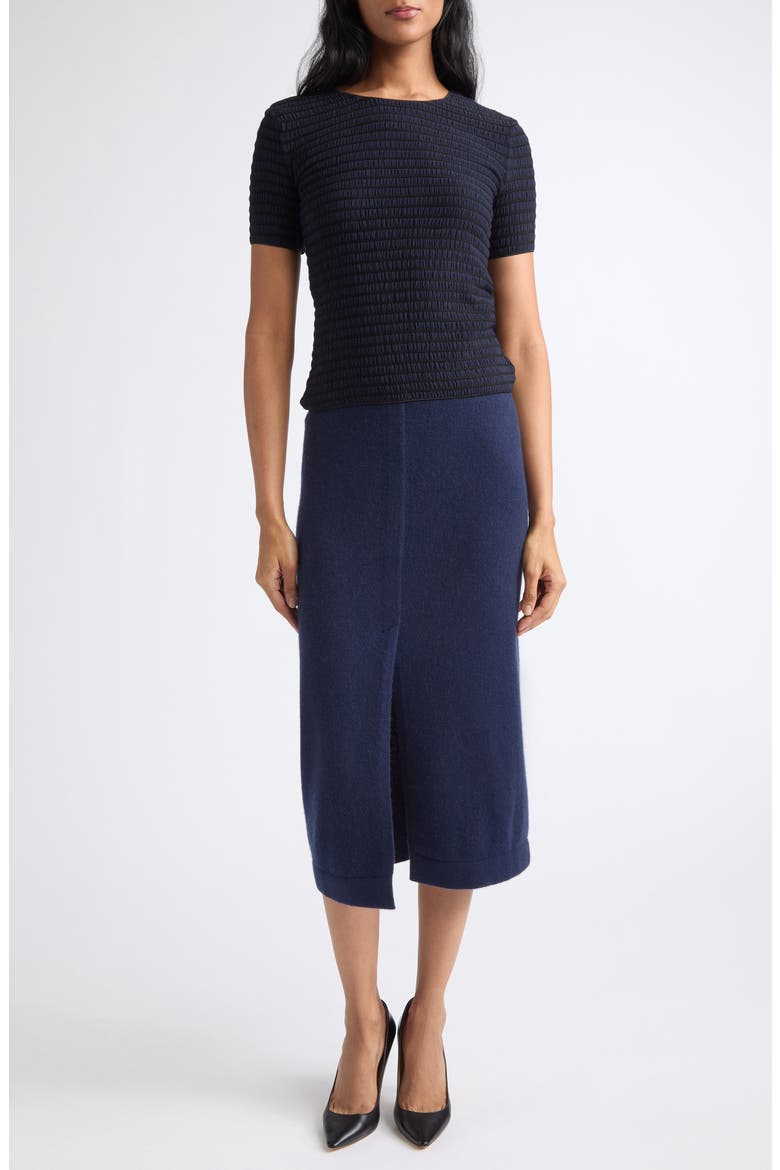 Virgin Wool & Cashmere Pencil Skirt, Alternate, color, SOLID BLUE NAVY