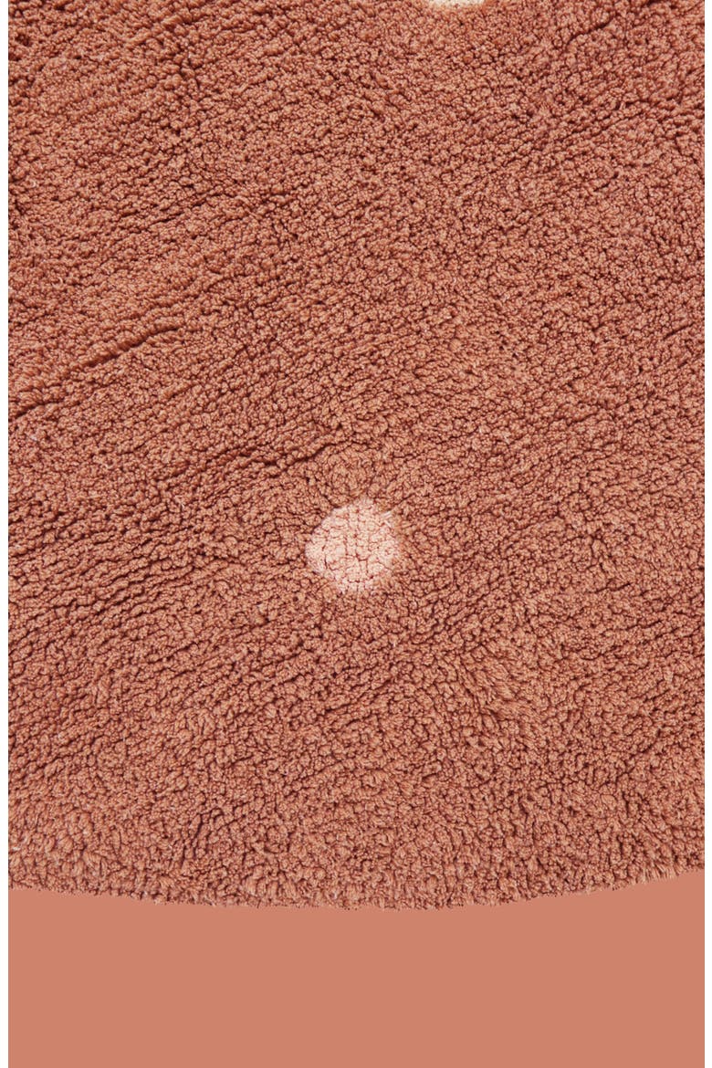 Kids' Wasahable Round Dot Play Rug, Alternate, color, CHESTNUT ROSE