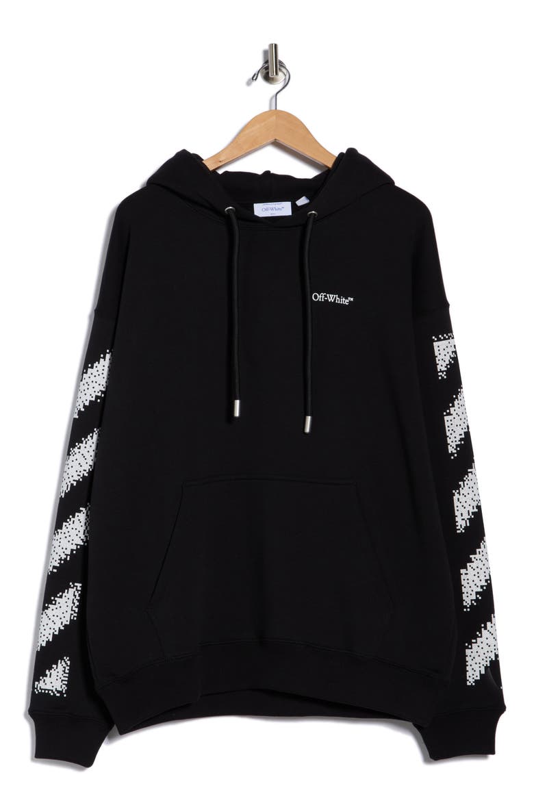 Pixel Diagonal Skate Hoodie, Alternate, color, BLACK-WHITE