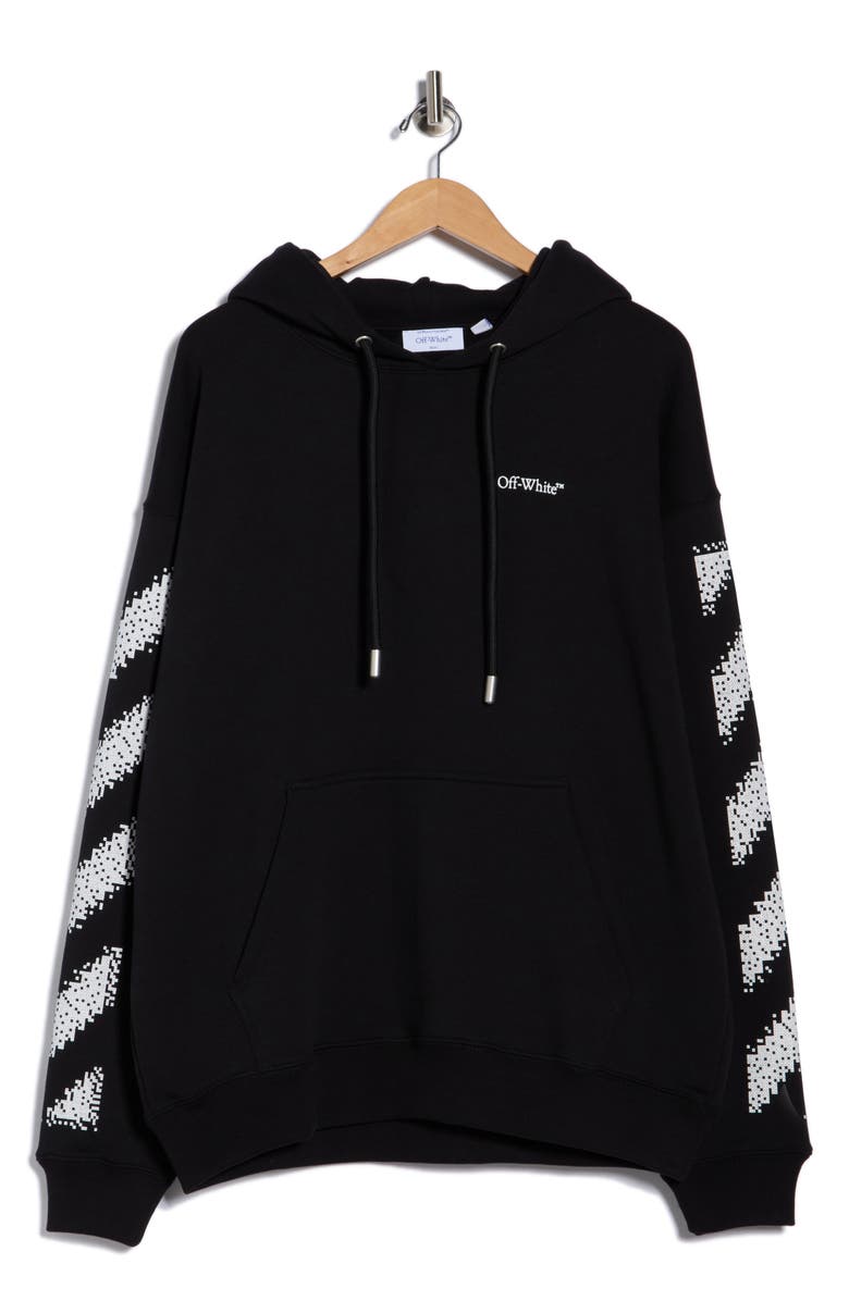 Off-White Pixel Diagonal Skate Hoodie, Main, color, Black-White