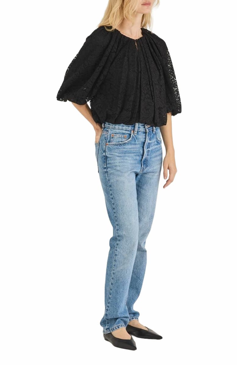 Rebecca Taylor Idun Lace Top, Alternate, color, Black