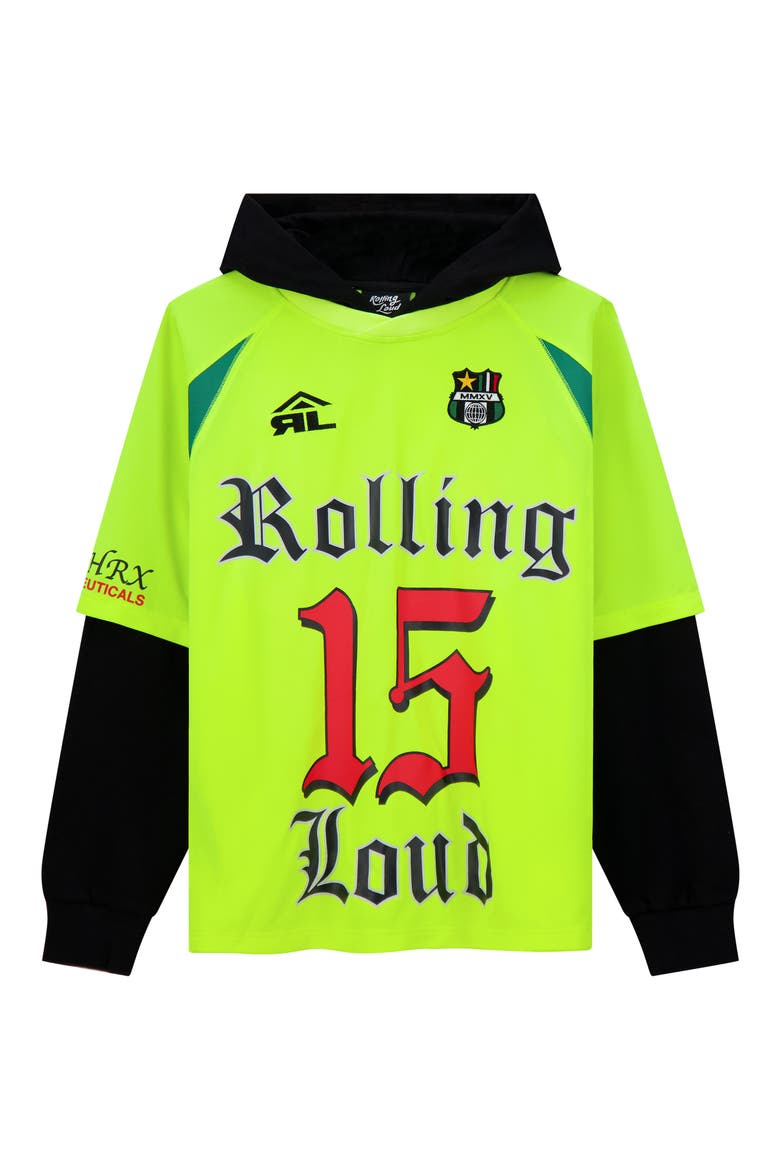 Victory Jersey Layered Hoodie, Alternate, color, VOLT
